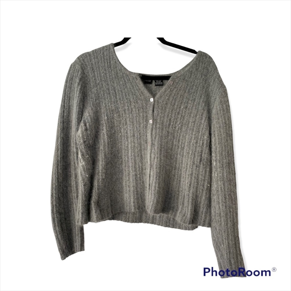 Xhilaration Stretch Cardigan Sweater Rabbit Hair Nylon Blend Buttons